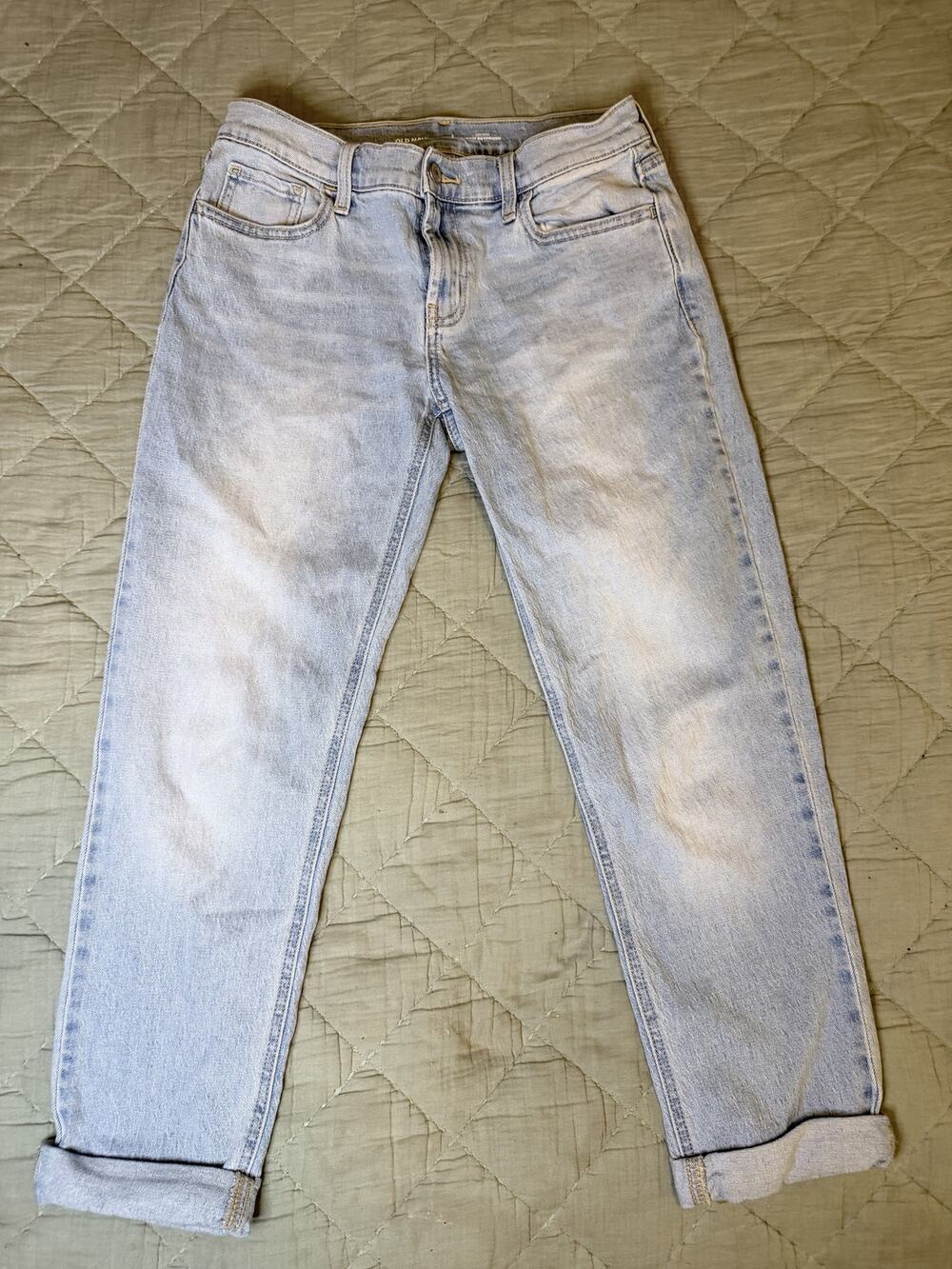 Old Navy Wow Boyfriend Jeans Size 2 Petite Mid Rise Light Wash